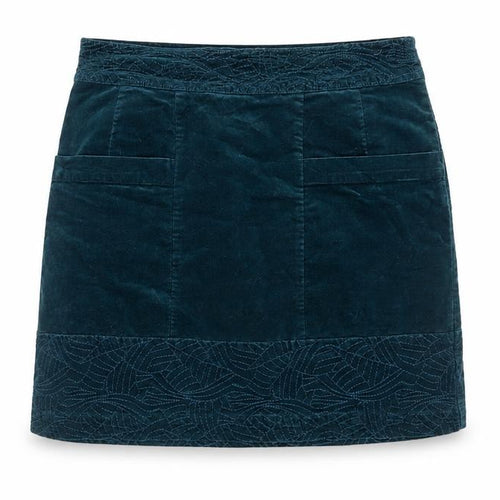 White Stuff Women's Blue Corduroy A-Line Embroidered Skirt Size 10