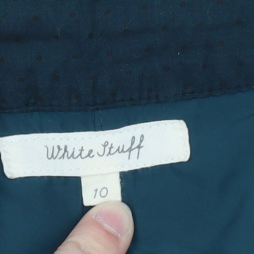 White Stuff Women's Blue Corduroy A-Line Embroidered Skirt Size 10