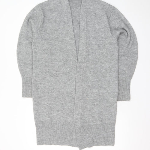 H&M Women Grey Long Sleeve Open Knit Cardigan XS