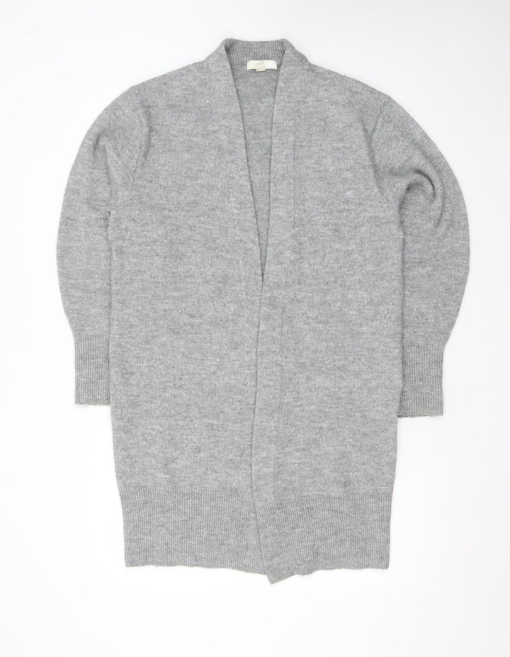 H&M Women Grey Long Sleeve Open Knit Cardigan XS