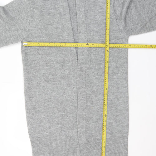 H&M Women Grey Long Sleeve Open Knit Cardigan XS
