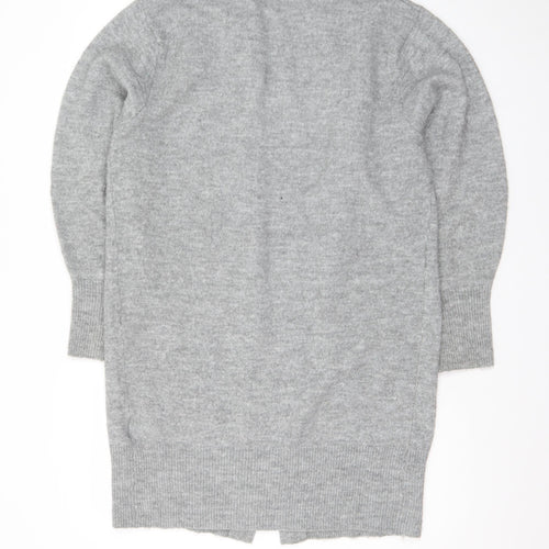 H&M Women Grey Long Sleeve Open Knit Cardigan XS
