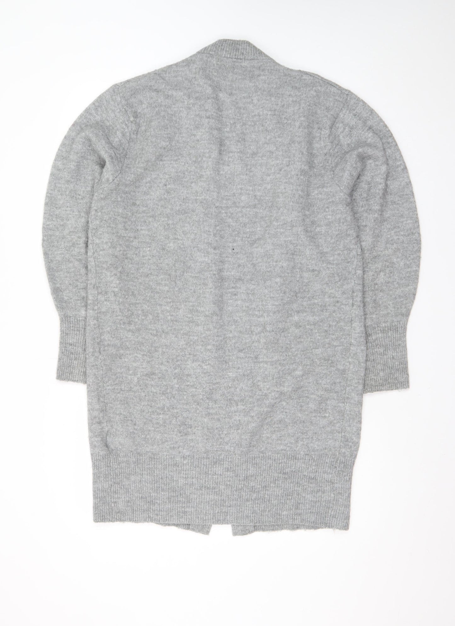 H&M Women Grey Long Sleeve Open Knit Cardigan XS