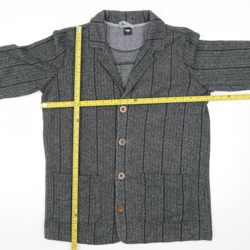 Cotton Traders Men's Grey Wool Herringbone Blazer Jacket M