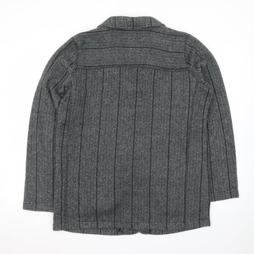 Cotton Traders Men's Grey Wool Herringbone Blazer Jacket M