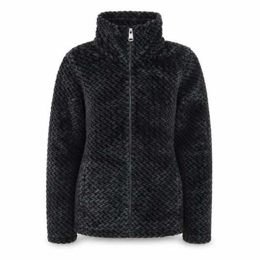 Front view of Regatta women’s black fleece jacket, size UK 10, lightweight zip up