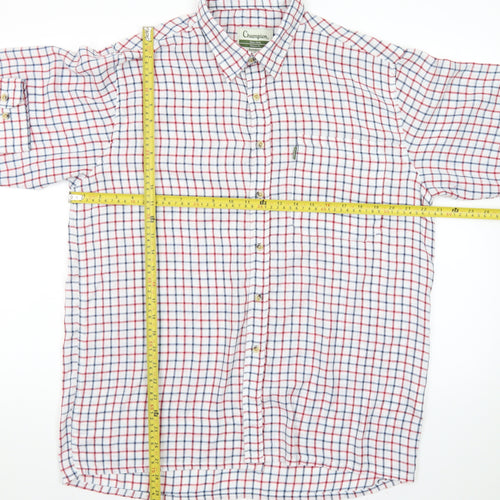 Champion Men's Multicoloured Check Classic Fit Button-Up Shirt L