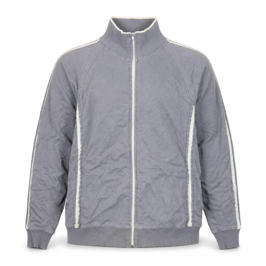 Front view of Petroleum Forward Men's Grey Full Zip Cotton Jacket, size M