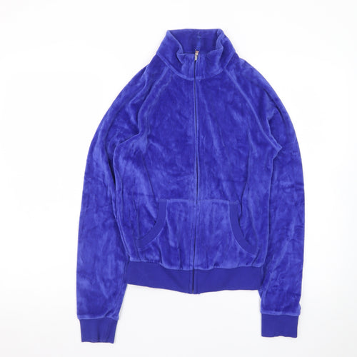 Marks and Spencer Women Blue Velour Zip Jacket UK 8