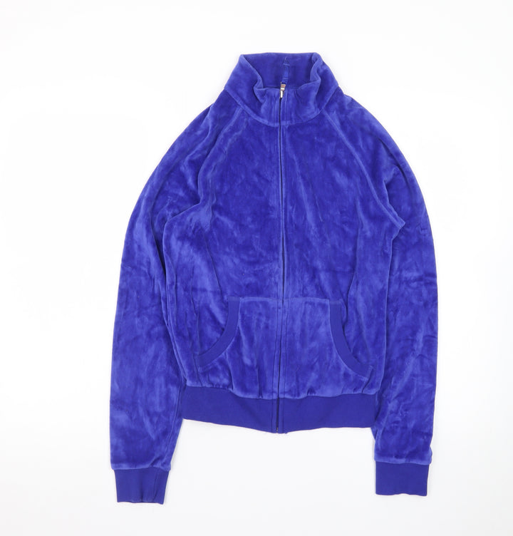 Marks and Spencer Women Blue Velour Zip Jacket UK 8