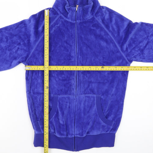 Marks and Spencer Women Blue Velour Zip Jacket UK 8