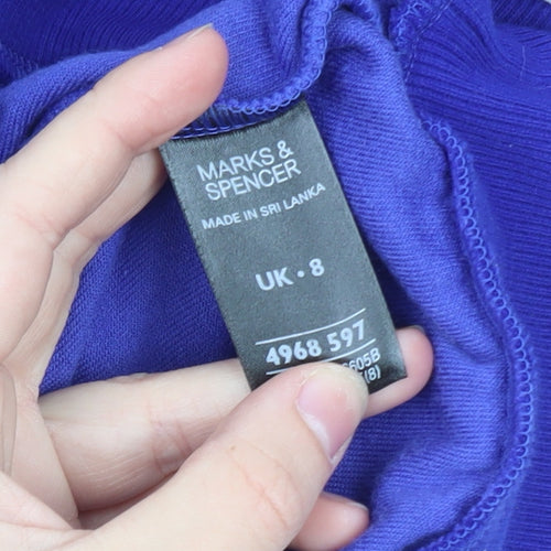 Marks and Spencer Women Blue Velour Zip Jacket UK 8