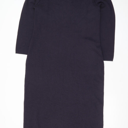Marks and Spencer Women’s Black Knit V-Neck Wool Blend Sheath Dress Size 16