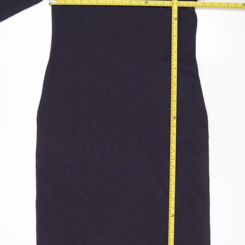 Marks and Spencer Women’s Black Knit V-Neck Wool Blend Sheath Dress Size 16