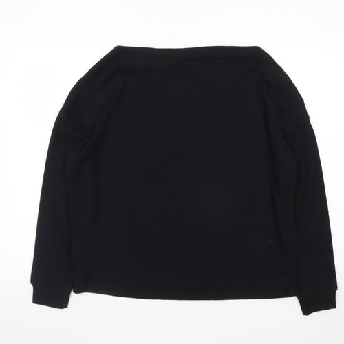 Dorothy Perkins Womens Black UK 12 Button Shoulder Boat Neck Jumper