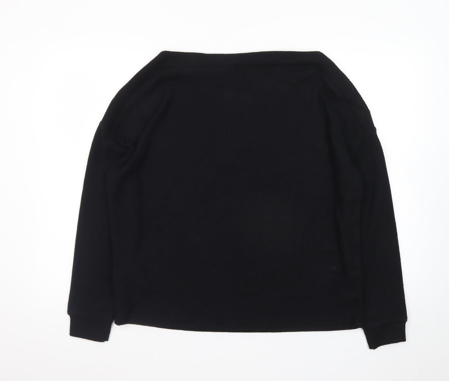 Dorothy Perkins Womens Black UK 12 Button Shoulder Boat Neck Jumper