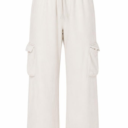 Boohoo Women’s Beige Cargo Fleece Trousers XS Elastic Waist