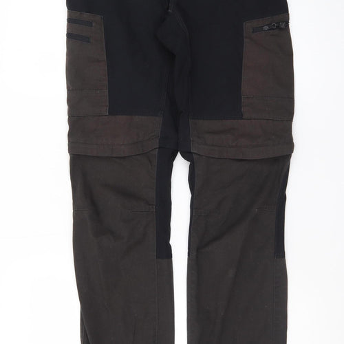 RevolutionRace Men’s Black Cargo Convertible Trousers Size S GPX Zip-Off