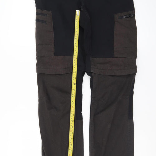 RevolutionRace Men’s Black Cargo Convertible Trousers Size S GPX Zip-Off