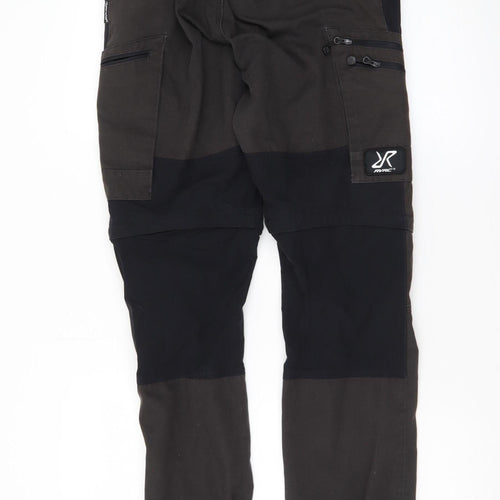 RevolutionRace Men’s Black Cargo Convertible Trousers Size S GPX Zip-Off