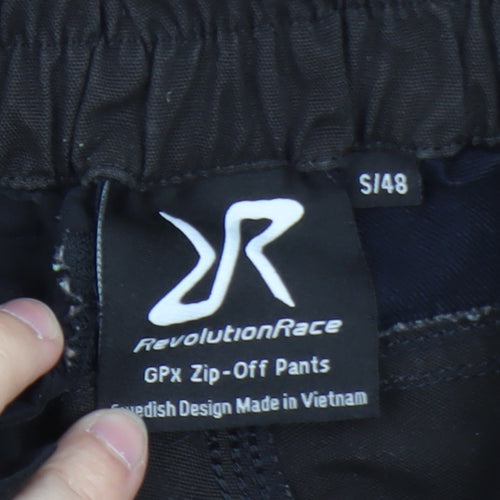 RevolutionRace Men’s Black Cargo Convertible Trousers Size S GPX Zip-Off