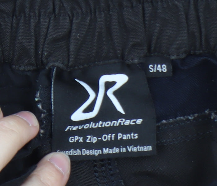 RevolutionRace Men’s Black Cargo Convertible Trousers Size S GPX Zip-Off