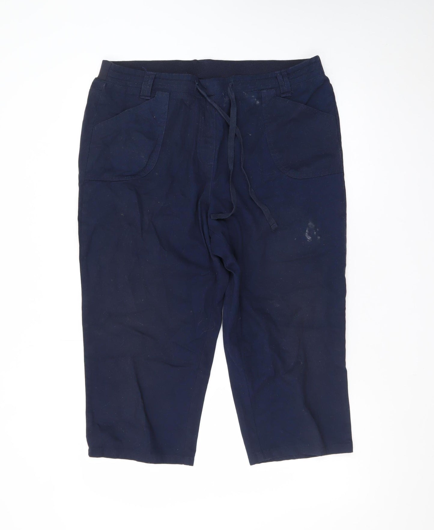 Cotton Traders Womens Blue Size 16 Capri Twill Trousers