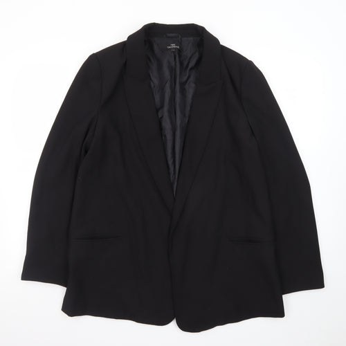 Next Women Black Tailored Single-Breasted Blazer UK 16