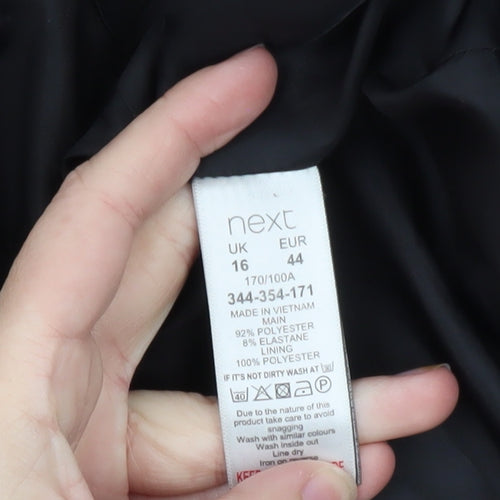 Next Women Black Tailored Single-Breasted Blazer UK 16