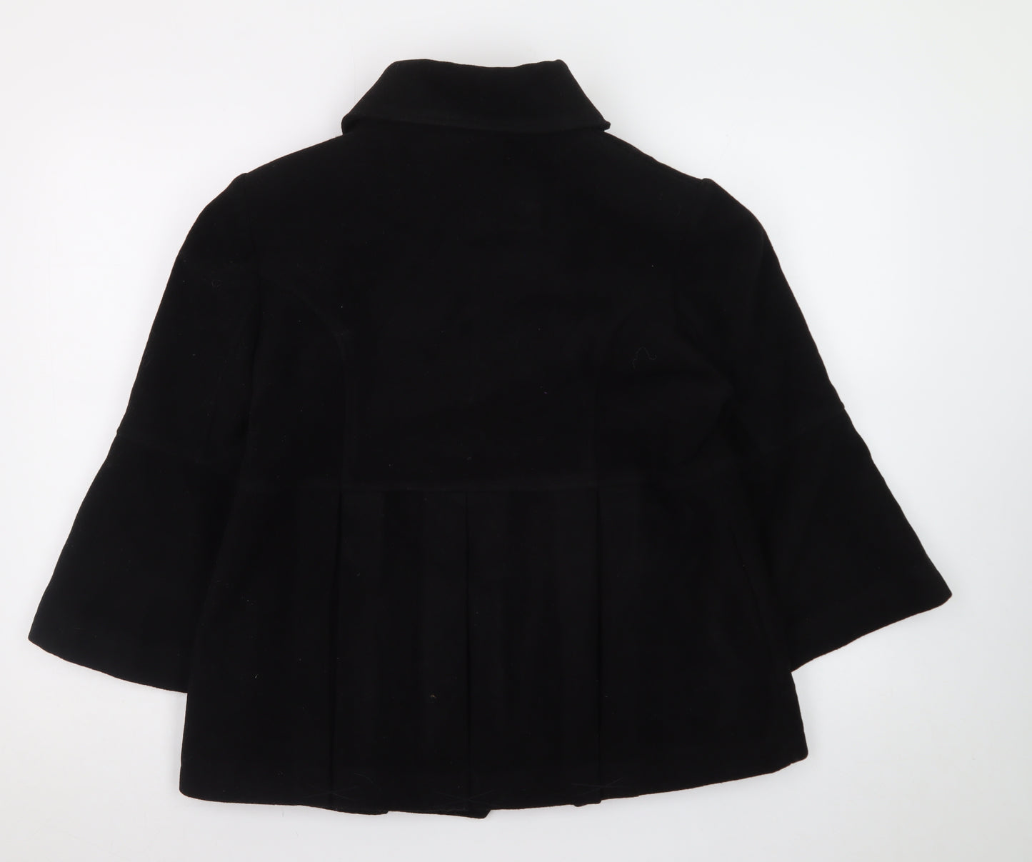 Ronit Zilkha Womens Black Wool Mid-Length Coat Size 12