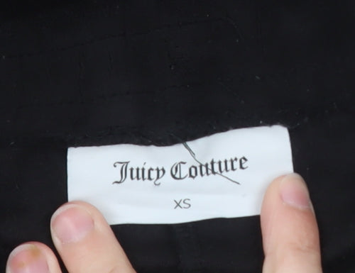 Juicy Couture Women’s Black Velour Flared Sweatpants XS Rhinestone Logo