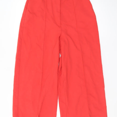 Phase Eight Women’s Red Cropped Wide-Leg Cotton Trousers UK 10