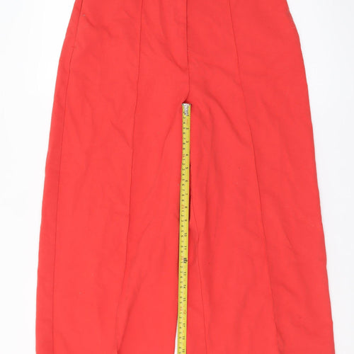 Phase Eight Women’s Red Cropped Wide-Leg Cotton Trousers UK 10