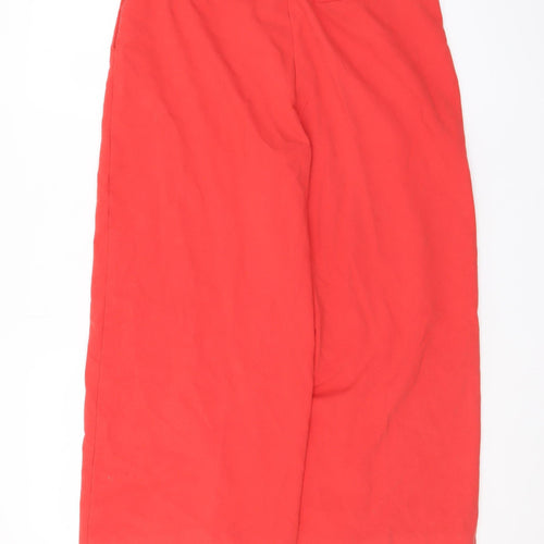 Phase Eight Women’s Red Cropped Wide-Leg Cotton Trousers UK 10