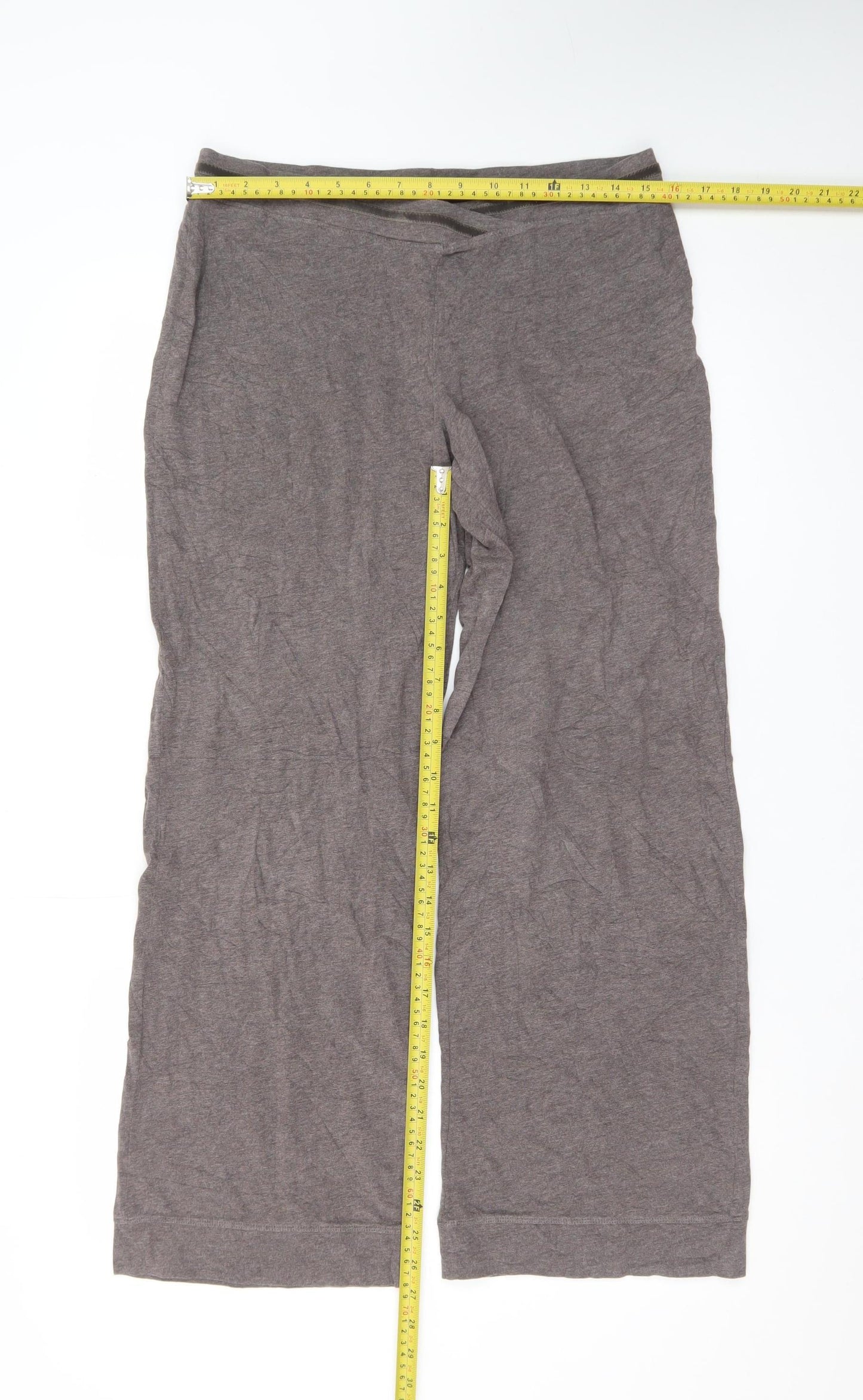 Marks and Spencer Women’s Brown Jersey Wide-Leg Trousers Size 12