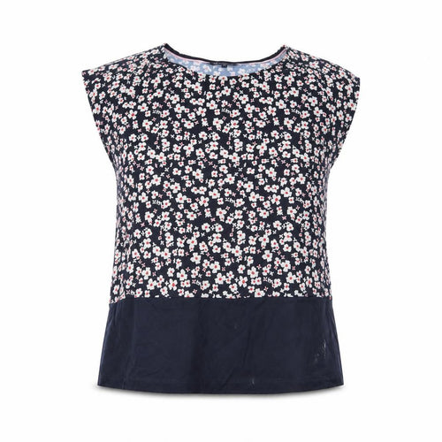 Crew Clothing Company Women's Blue Floral Sleeveless Cotton Blouse Size 16