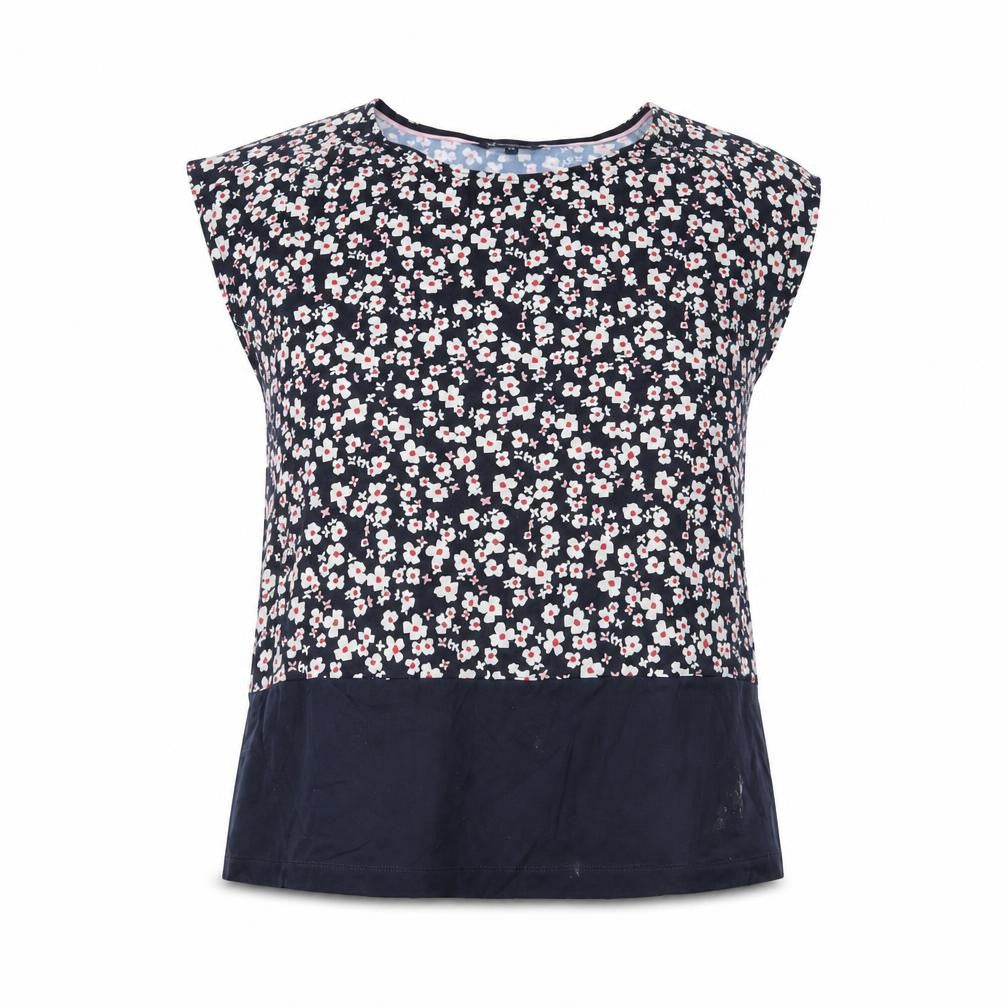 Crew Clothing Company Women's Blue Floral Sleeveless Cotton Blouse Size 16