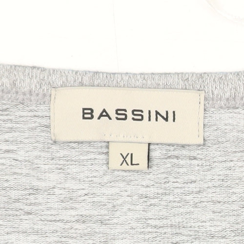 Bassini Women's Blue Animal Print Long Sleeve Cotton T-Shirt XL