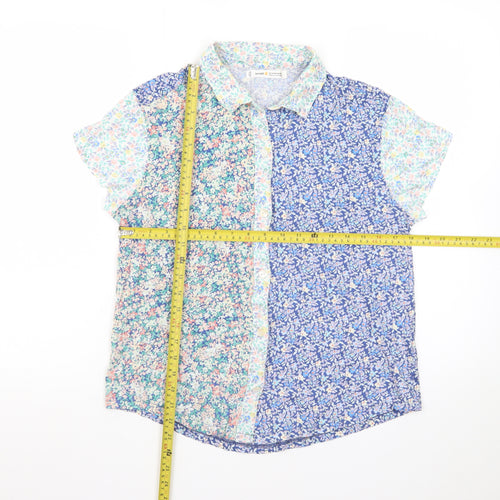 Women'secret Women's Multicoloured Floral Cotton Button-Up Shirt S