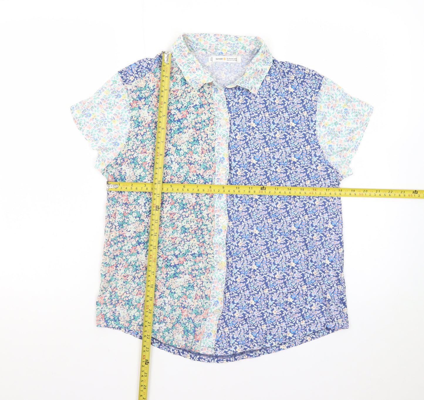 Women'secret Women's Multicoloured Floral Cotton Button-Up Shirt S
