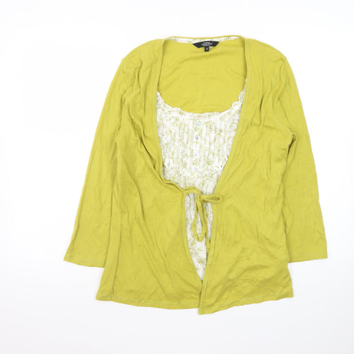 Debenhams Women’s Green Wrap Blouse Size 12 Cotton Elastane