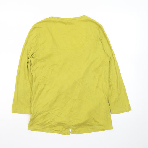Debenhams Women’s Green Wrap Blouse Size 12 Cotton Elastane