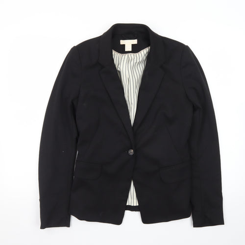 H&M Women's Black Size 8 Slim Fit Blazer Jacket