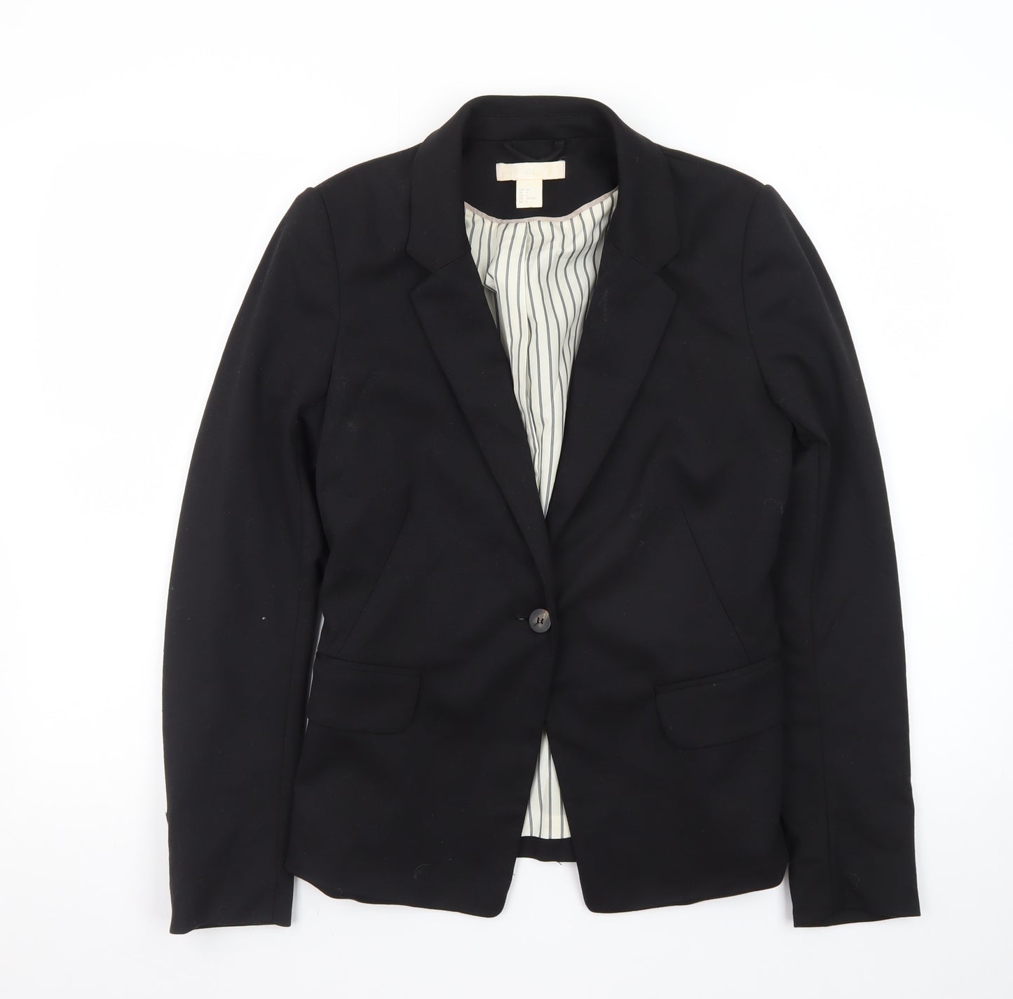H&M Women's Black Size 8 Slim Fit Blazer Jacket