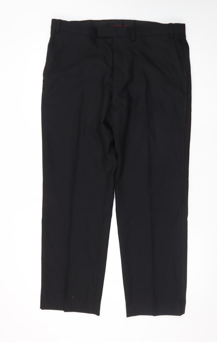 Marks and Spencer Men's Black Wool Dress Pants Size L Regular Fit