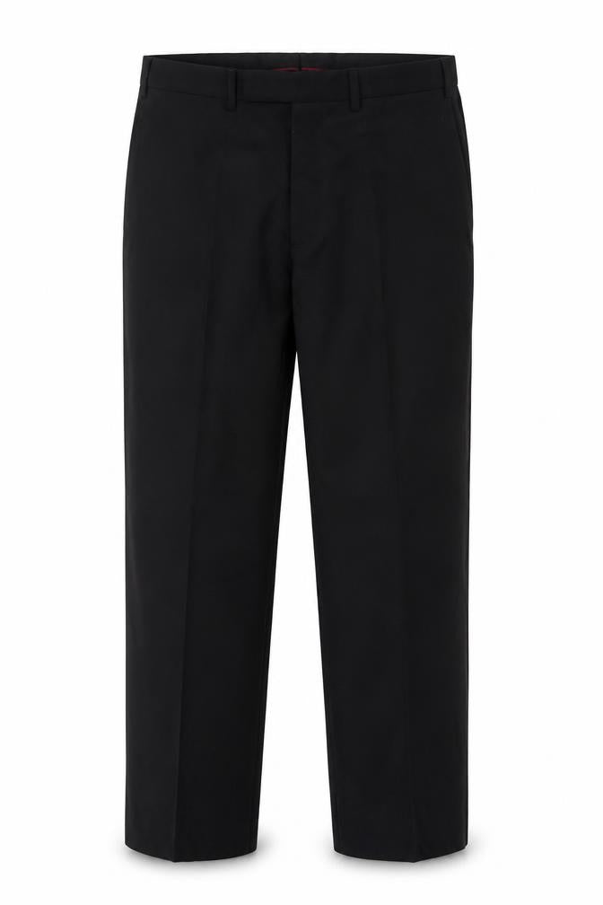 Front view of Marks & Spencer Men's Black Wool Dress Pants, size L, Regular Fit