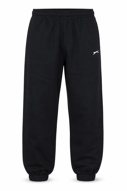 Front view of Slazenger Men's Black 2XS Regular Fit Fleece Sweatpants