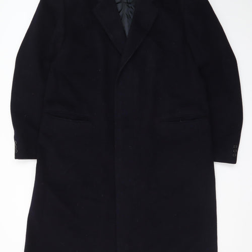 Marks and Spencer Men’s Navy Wool Overcoat Size 44 Classic Long