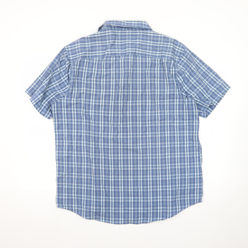 Original Penguin Men’s Blue Check Short Sleeve Slim Fit Shirt XL