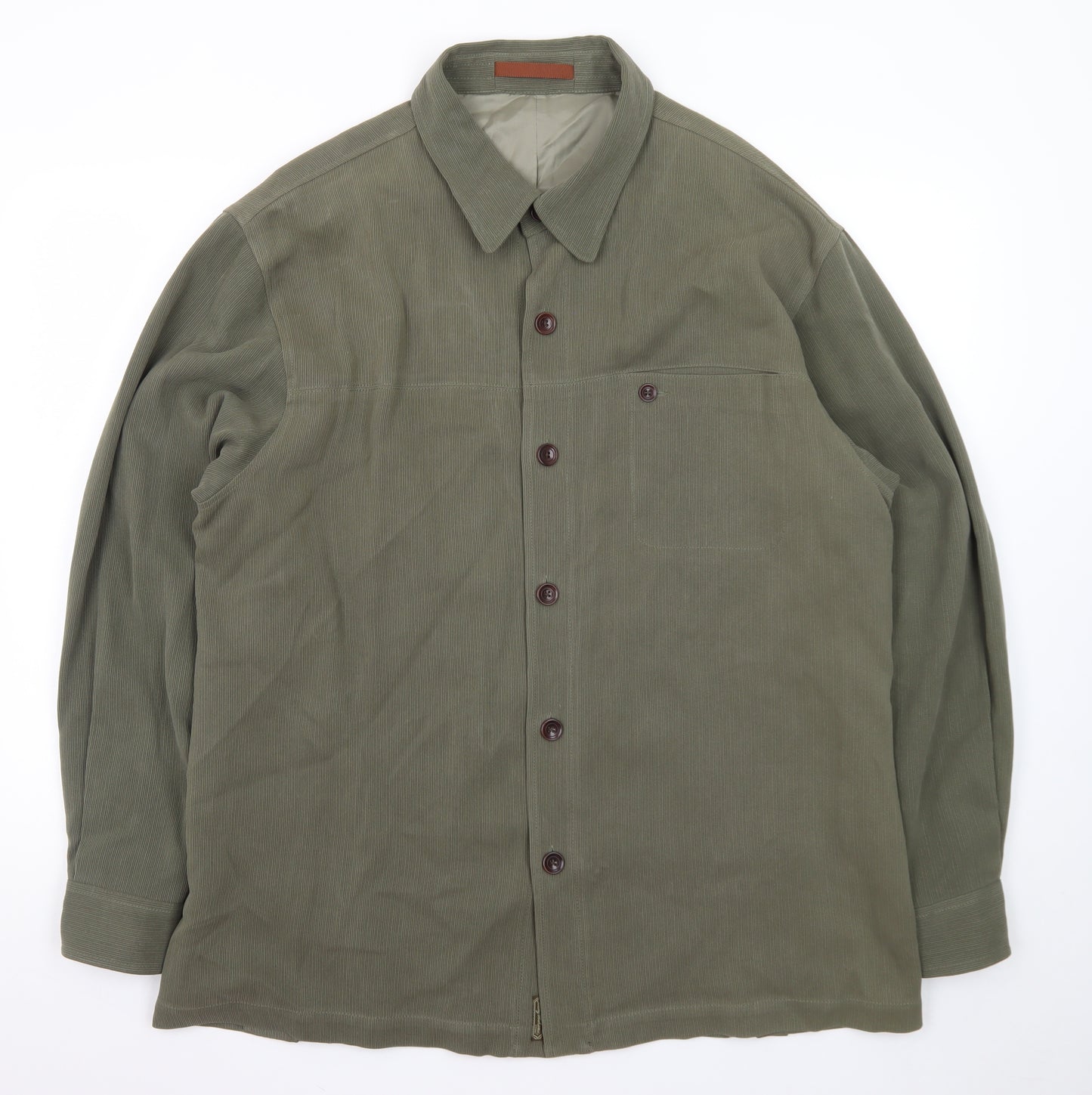 Tommy Bahama Men's Khaki Green XL Silk Wool Button-Up Shirt